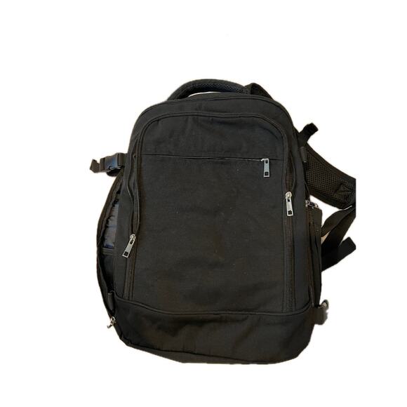Soft Shell Black Padded Travel Laptop Backpack - Picture 1 of 5